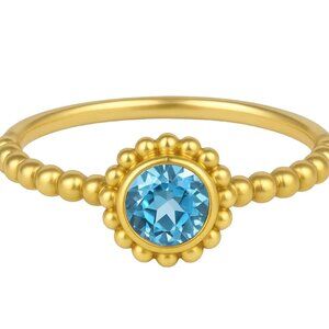 Mazza Blue Topaz 18k Beaded Ring